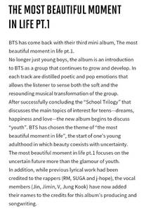 BTS The Most Beautiful Moment in Life Pt.1 Version K-Pop CD musical en plastique et papier, en coréen, pour tous les âges, modèle KR BW-154 - Product Image 4