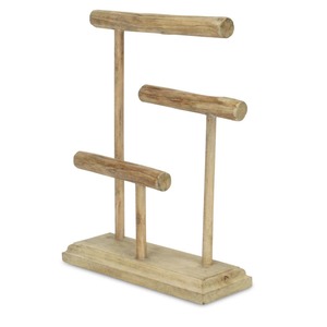 Support de présentation de bijoux en bois à trois niveaux pour colliers, bracelets et boucles d'oreilles - Product Image 3