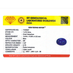 Natural Lapis Lazuli Loose Gemstone 6.05 Carat Certified Wholesale Rough Pear Cut 7mm - Product Image 4