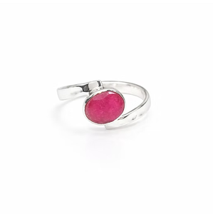 Trending 925 <b>Silver</b> <b>Ring</b> with Ruby Gemstone <b>Statement</b> Simple Design Wholesale Fine Jewelry - Product Image 2