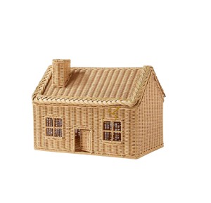 Cesta de Mimbre Tejida a Mano Intrincada con Ventanas, Caja de Almacenamiento de Ratán, Contenedor Decorativo Único con Tapa - Product Image 2