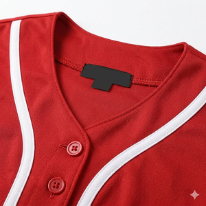 เสื้อเบสบอลตาข่ายเบิร์ดอายสั่งทำขายส่งสำหรับผู้ชาย แขนสั้น พิมพ์ลาย แห้งเร็ว ติดกระดุมเต็มตัว ลายทาง ชุดทีม - Product Image 4