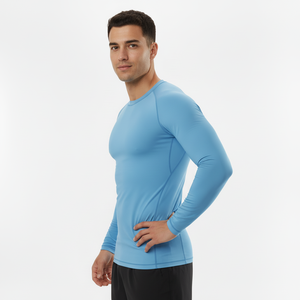 Camiseta de Compresión para Hombre, Cuello Alto, Manga Larga, Deportiva, para Correr, Fitness, Capa Base, Entrenamiento de MMA, Rashguard - Product Image 4