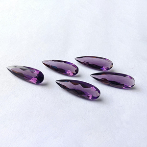 พลอยแอมะทิสต์ทรงหยดน้ำเจียระไนแบบธรรมชาติ |   หินสีม่วงแบบเม็ดสำหรับทำเครื่องประดับ - Product Image 6