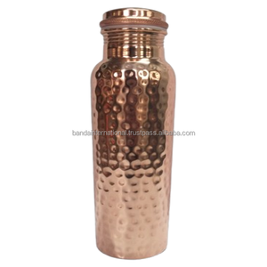 Pure <b>Copper</b> Hammered <b>Bottle</b> With Polish Finished Indian Hand Made Health Benefits <b>Copper</b> <b>Bottle</b> Metal <b>Drinking</b> Water <b>Bottle</b> - Product Image 1