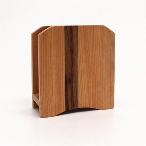 Handcrafted Vertical Wooden Napkin <b>Holder</b> Mixed Hardwood Striped Design <b>Tissue</b> Paper Stand For <b>Kitchen</b> Dining Table & Home Decor - Product Image 2