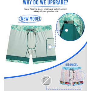 Shorts de Playa para Hombre Drain Sports, Estilo Tie Dye, Secado Rápido, Cintura con Cordón, Diseño Casual, Estampado Verde - Product Image 3
