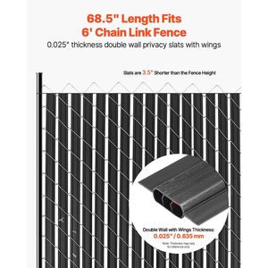 Recinzione a Catena in HDPE ad Alta Densità con Doppia Parete e Lamelle Verticali per la Privacy, con Alette di Bloccaggio Inferiori - Product Image 2