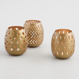 Handcrafted Metal Cylinder <b>Candle</b> Holder With Geometric Cutouts Heat Resistant Home Decoration - Product Image 2