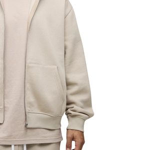 Sweat à capuche zippé personnalisé pour homme, coupe ample, en mélange de coton épais de qualité supérieure, épaules tombantes, style streetwear, fabricant OEM ODM - Product Image 5