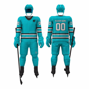 Servicio OEM ODM, Conjuntos de Camiseta y Pantalones Cortos de Hockey sobre Hielo de Manga Larga, Diseño Frontal Personalizado, Impresión Ecológica, Tejido Elástico en Cuatro Direcciones - Product Image 5