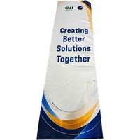 OJI 눈물방울 깃털 깃발 알루미늄 깃대 디지털 인쇄 폴리에스터 내구성 야외 전시회 배너 블루 화이트 디자인