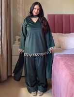 Robes décontractées pakistanaises pour femmes, Salwar Kameez Farshi Shalwar Kameez, en soie vintage respirante et écologique, longueur genou