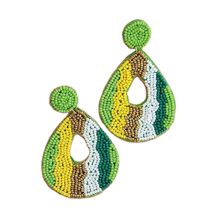 Boucles d'oreilles brodées pour femmes, style de mode unique, perles, point de croix et broderie, artisanat haut de gamme - Product Image 2