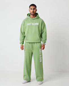 Ensemble de survêtement personnalisé haut de gamme pour homme, sweat à capuche en molleton de coton épais et pantalon de survêtement ample, style streetwear tendance - Product Image 2
