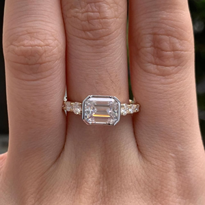 Hot Selling <b>Emerald</b> Cut Moissanite Women's Engagement <b>Ring</b> 925 <b>Silver</b> 14K Gold Prong Setting IGI Certified Wedding Jewelry - Product Image 1