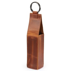 Porte-vin en cuir véritable robuste, personnalisé, vintage, pour une seule bouteille, sac de transport portable, pochette à vin de voyage LEB-0092B - Product Image 4