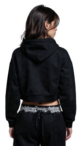 Women's Cropped Hoodie Full Sleeve Cartoon Print Knitted Sweatshirt Casual Autumn Wear With Pockets Drop-Shoulder Design - Product Image 4