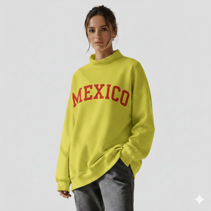 Women Autumn/Winter Long Sleeve Knitted Oversized Mockneck Sweatshirt Pullover Loose Fit Casual <b>Top</b> Breathable Quick Dry Front - Product Image 1