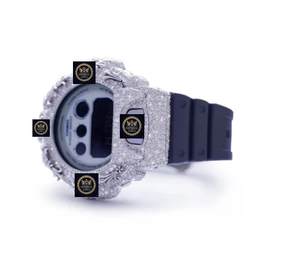 Montre personnalisée avec mouvement à quartz, sertie de diamants Moissanite, bracelet en caoutchouc de luxe Hip Hop pour hommes, 42 mm - Product Image 2