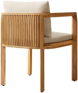 Fauteuil de salle à manger en teck clair de haute qualité avec coussin rembourré, design moderne durable pour l'hôtellerie et l'usage domestique, vente en gros et exportation - Product Image 3