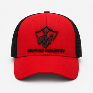 Premium Custom Embroidered Mesh Trucker <b>Cap</b> Adjustable Red Black <b>Snapback</b> Hat Outdoor Sports Promotional <b>Cap</b> for Adults - Product Image 1