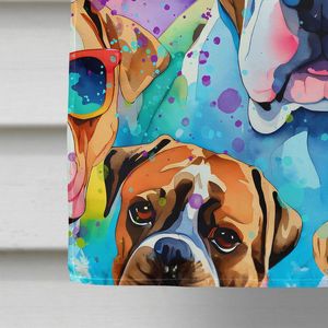 Grand Boxer Multicolore Hippie Dawg Maison Drapeau Porche Manches Pôle Décoratif Cour Bannière Oeuvre Tenture Murale Fait Durable - Product Image 4