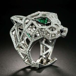 Anillo de Lujo con Cabeza de Pantera y Diamantes Cultivados en Laboratorio para Hombre, Plata de Ley 925, Anillo Geométrico con Diseño Animal, Joyería Hip Hop Personalizada de Fabricante - Product Image 1