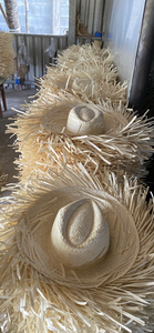 Chapeau à large bord vierge en paille de papier écologique disponible pour la personnalisation DIY, vente en gros, style mexicain Bangora - Product Image 4