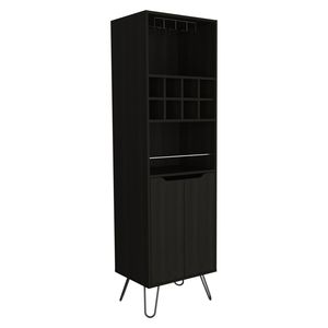 Mobile bar Sheffield H con otto scomparti per bottiglie e due ripiani in vetro - Product Image 2