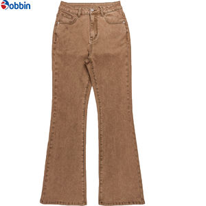 Pantalones Vaqueros de Mujer a la Moda, Transpirables, Estilo Urbano, Ajustados, de Pierna Ancha, Color Sólido, Elásticos, Sexys - Product Image 6