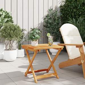 Petite table de jardin pliable en bois d'acacia massif brun pour usage extérieur - Product Image 3