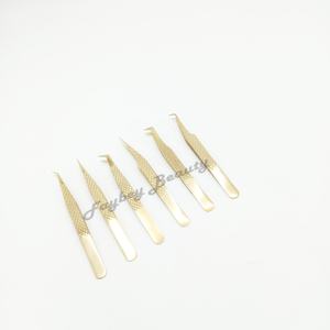 Offre Spéciale matériel durable 2025 Instruments de cils pince à cils pince à épiler Logo personnalisé or pince à épiler en acier inoxydable - Product Image 6