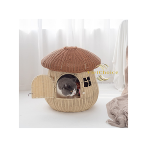 Cute Hand-Woven Rattan Dogs & Cats Basket Natural Pet <b>Sleeping</b> Cave Wholesale - Product Image 1