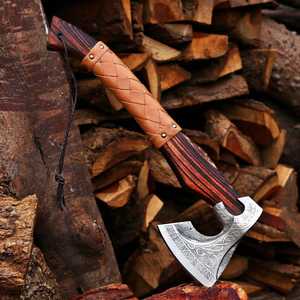 Customized Handmade High Quality DIY Grade Viking Hatchet High Carbon Steel Tomahawk <b>Axe</b> OEM Wooden <b>Handle</b> THEWIZ CRAFTS 3-Year - Product Image 2