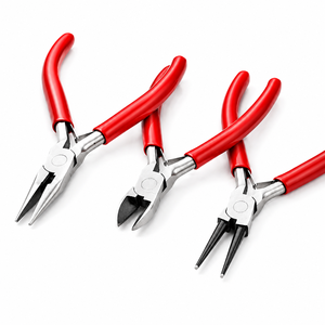 Stainless Steel Jewelry Pliers Red Handle Tapered Cut DIY <b>Wire</b> Bending <b>Craft</b> Tools for Jewelry Making - Product Image 1