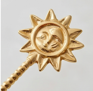 Juego de Cubiertos Vintage Sun Face Dorados, Cucharas y Tenedores con Acabado Espejo, Aptos para Lavavajillas, Utensilios para Comer en Bodas - Product Image 3