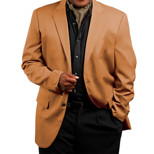 Blazer Personalizado Estilo Fraternidad para Hombre, Talla Grande, Poliéster, Ligero, Transpirable, Impermeable, Antiarrugas, Cierre de Cremallera, Cierre de un Solo Botón - Product Image 1