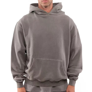 Sweat à capuche oversize en molleton épais 100 % coton pour homme, de haute qualité, personnalisable avec logo, style streetwear - Product Image 4