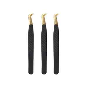 Pinzas Profesionales de Acero Inoxidable de 90 Grados Antimagnéticas para Extensión de Pestañas con Puntas de Fibra, Herramientas Premium para Pestañas - Product Image 6