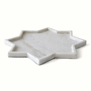 Modern Light Luxury Star Shape White <b>Marble</b> Luxury Stone <b>Large</b> Size Designer Serving Tray for Home Decor In Low Price From India - Product Image 5