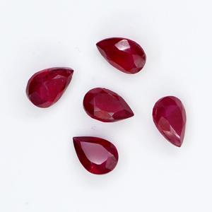 Rubíes naturales de Bangkok calibrados en forma de pera de 8x11 mm, piedra preciosa de rubí facetada natural suelta para la fabricación de joyas, lista para usar. - Product Image 3