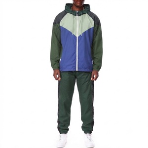 2026 Men's Color Blocking Full <b>Zip</b> <b>Hooded</b> Tracksuit Lightweight Breathable Quick Dry Athletic Jogger Suit Regular Fit Summer - Product Image 4