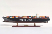 Modèle de navire de transport de conteneurs en bois fait main HAPAG LLOYD COLOMBO EXPRESS pour la décoration intérieure, objet de collection, cadeau d'affaires mondial