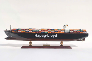 Maqueta de Barco Portacontenedores HAPAG LLOYD COLOMBO EXPRESS, Hecha a Mano en Madera, para Decoración del Hogar, Artículo Coleccionable, Regalo Empresarial Global - Product Image 2