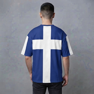 เสื้อยืดโอเวอร์ไซส์ผ้าคอตตอนถักเนื้อหนาพิเศษสำหรับผู้ชาย พร้อมพิมพ์โลโก้ตามสั่ง ระบายอากาศได้ดีและเป็นมิตรกับสิ่งแวดล้อม - Product Image 2