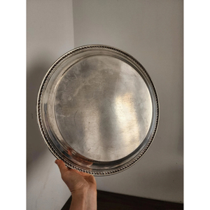 Manufacturer <b>Shiny</b> Polished Metal Serving Platter Silver Color Handmade Table <b>Top</b> Decorative Tray for Home or Hotel for Decor - Product Image 4