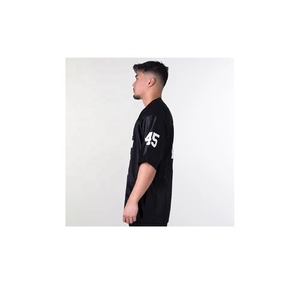 Vente en gros de maillots en maille personnalisés de l'équipe de football américain pour hommes brodés en sergé respirant séchage rapide grande taille Service OEM - Product Image 5