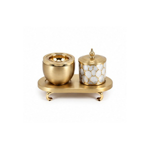 Ensemble brûleur d'encens en acier inoxydable avec couvercle et plateau pour l'aromathérapie - Product Image 3