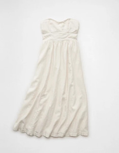 Elegant Strapless Maxi Dress In <b>Cream</b> Color Sheath Silhouette Fitted Formal Wear Woven Fabric 2026 Summer Dress - Product Image 5